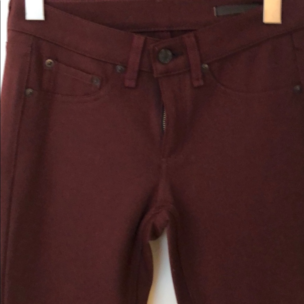 Rag And Bone, Wine Color Jeans Size 25 - image 1